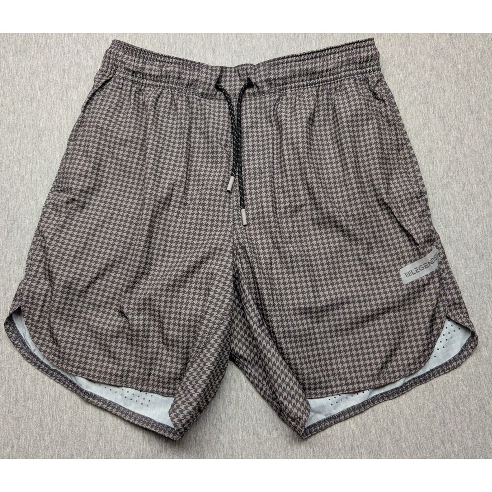 Legends Men's Performance Lined Athletic Shorts in Houndstooth Print